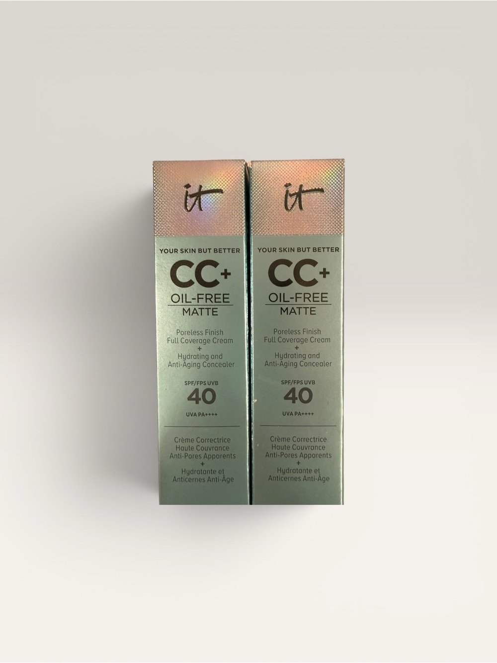 IT Cosmetics CC+ Oil-Free Matte Cream SPF 40 - Bundle of 2